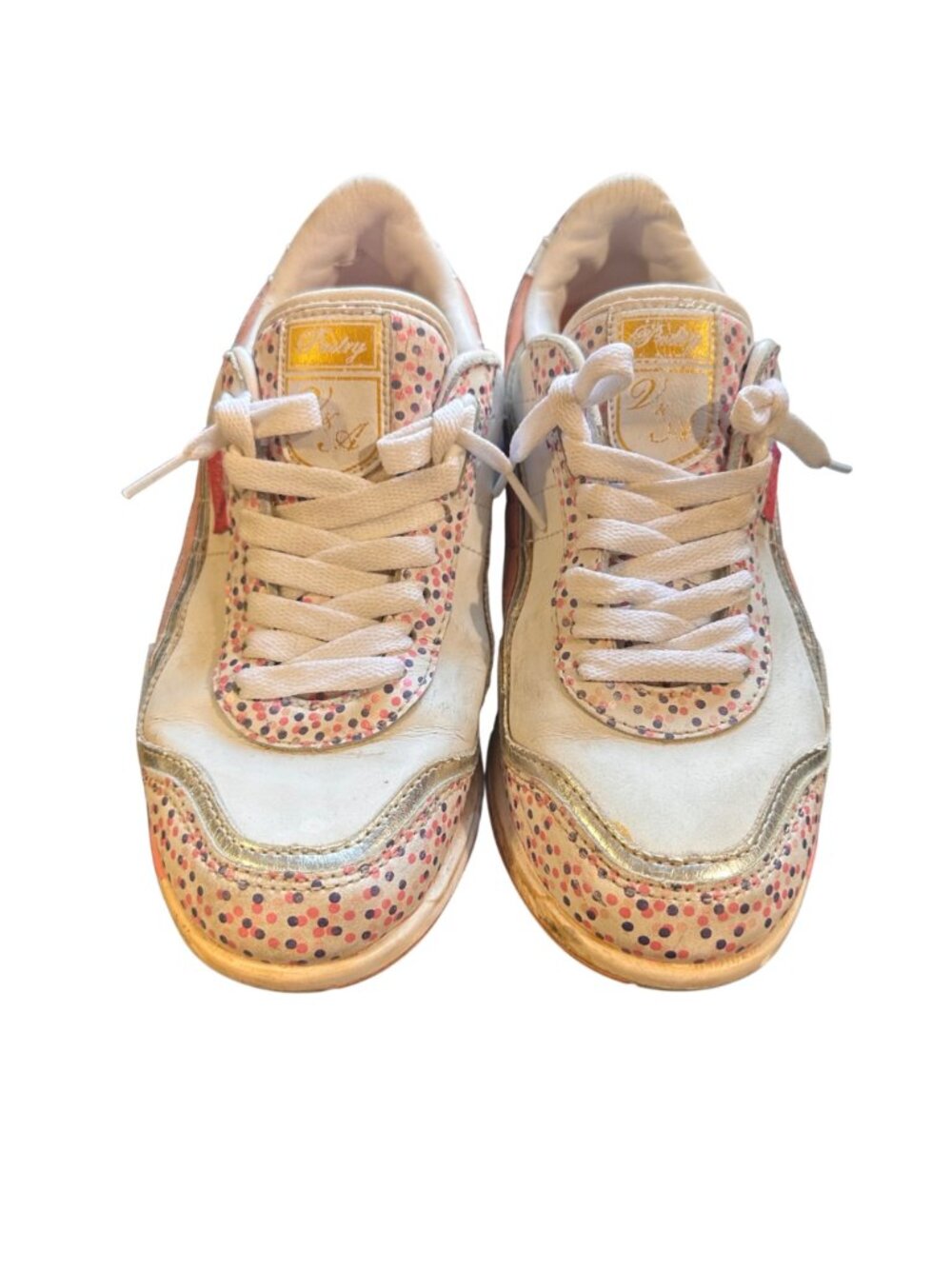 Vintage Pastry Chocolate Sprinkle Polka Dot Low-Top Sneakers Womens Size 7 Pink - Picture 7 of 9